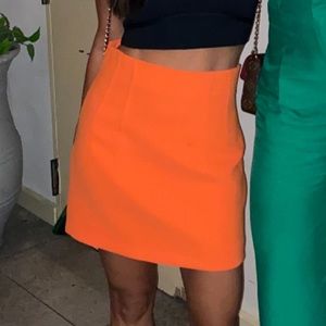 Zara high waisted orange skirt xs